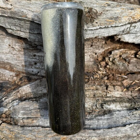 MAMA 30oz Skinny Tumbler Epoxy and Black and White Glitter - Picture 2 of 4